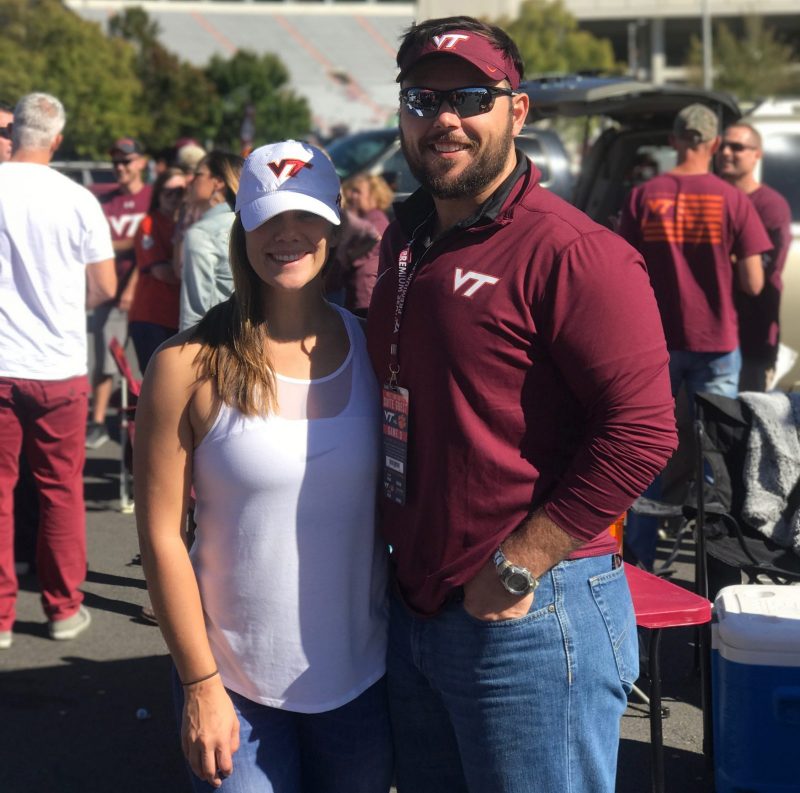 Kyle Bailey (at right), here with wife, Camille